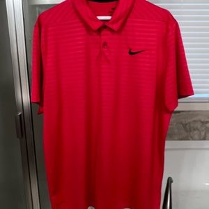 Nike XL red strip dry fit golf shirt